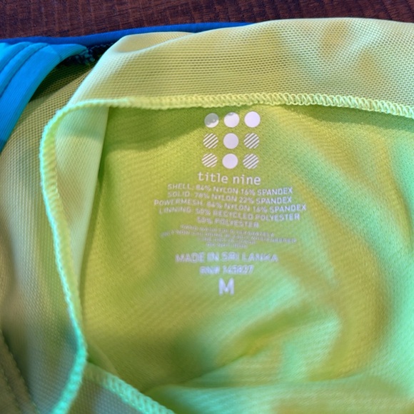 Title Nine Tankini Medium Women's Swimsuit Blue Swim Surf Active - Picture 3 of 3